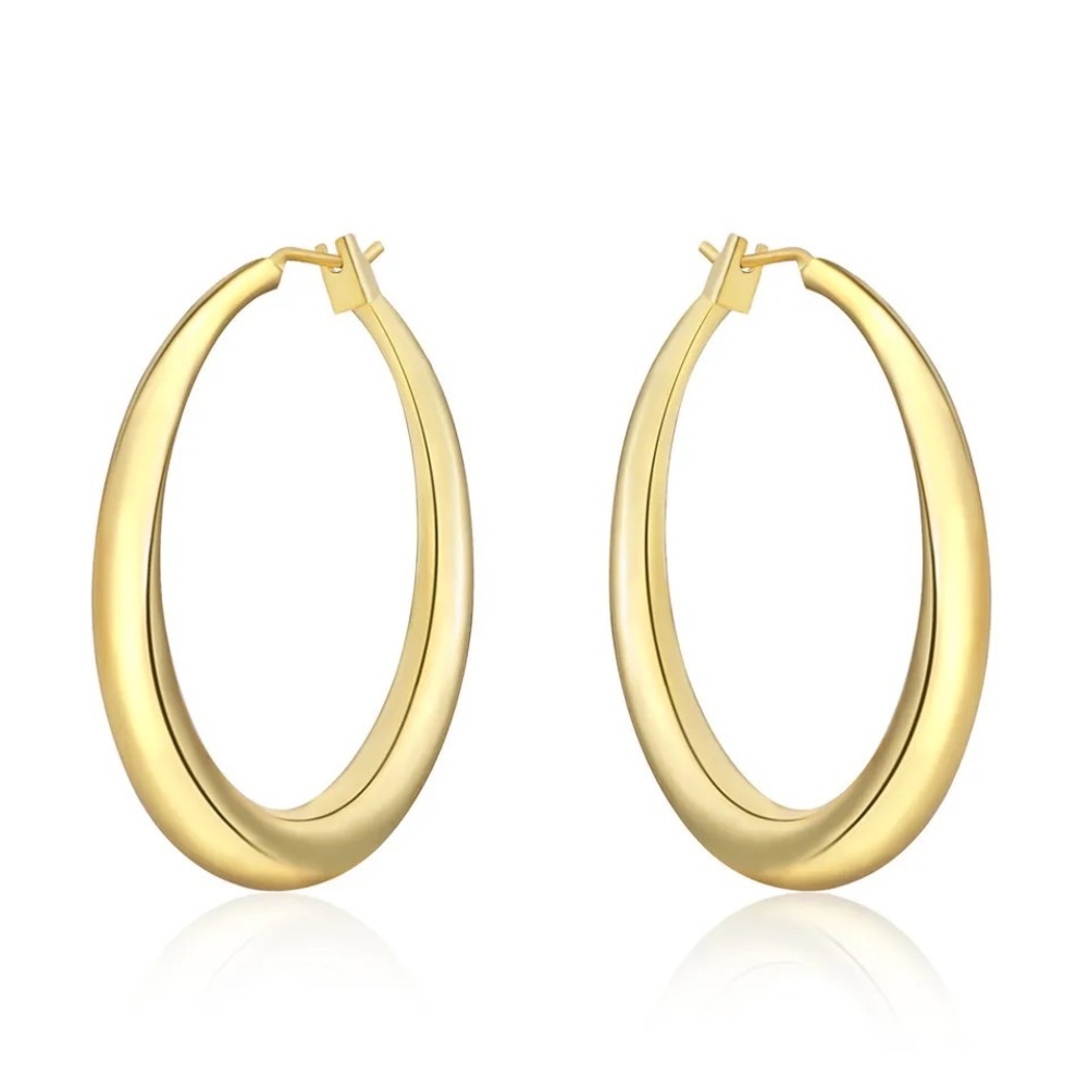 925 Sterling Silver 3.5cm Round Earrings High Quality Circle Hoop Earrin… - Picture 2 of 3